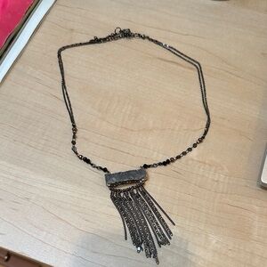 Elegant Black Fringe Necklace